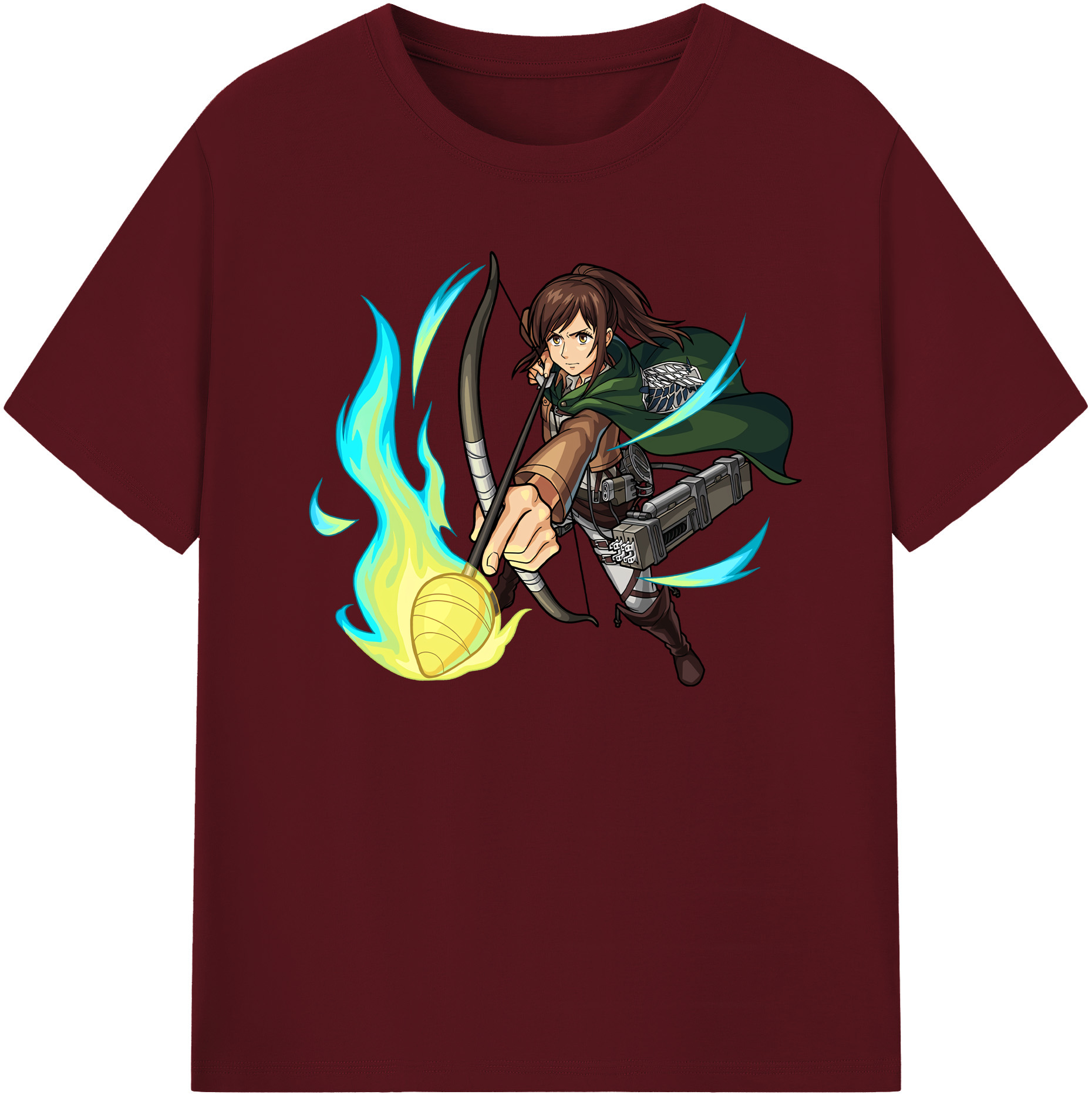 （画像用） 進撃の巨人 サシャ·ブラウス Attack on Titan Sasha Blaus 綿100％半袖Tシャツ（フロントプリント）